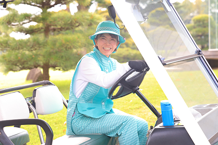 キャディの笑顔